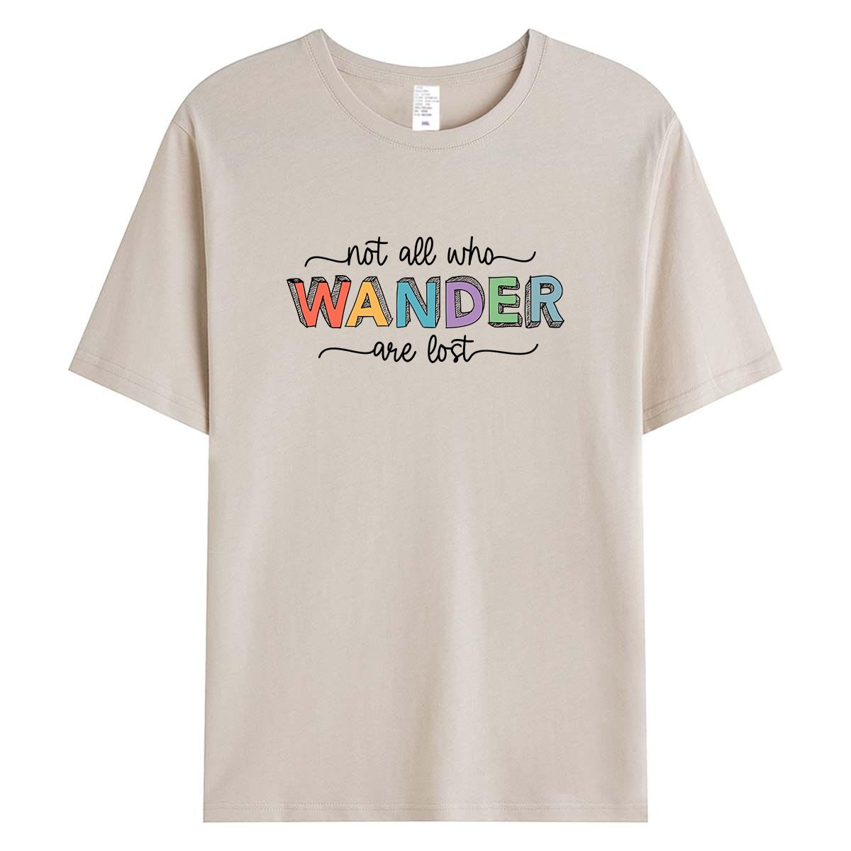 Outdoor Adventure Vacations - T-shirt décontracté imprimé WANDER pour femme,