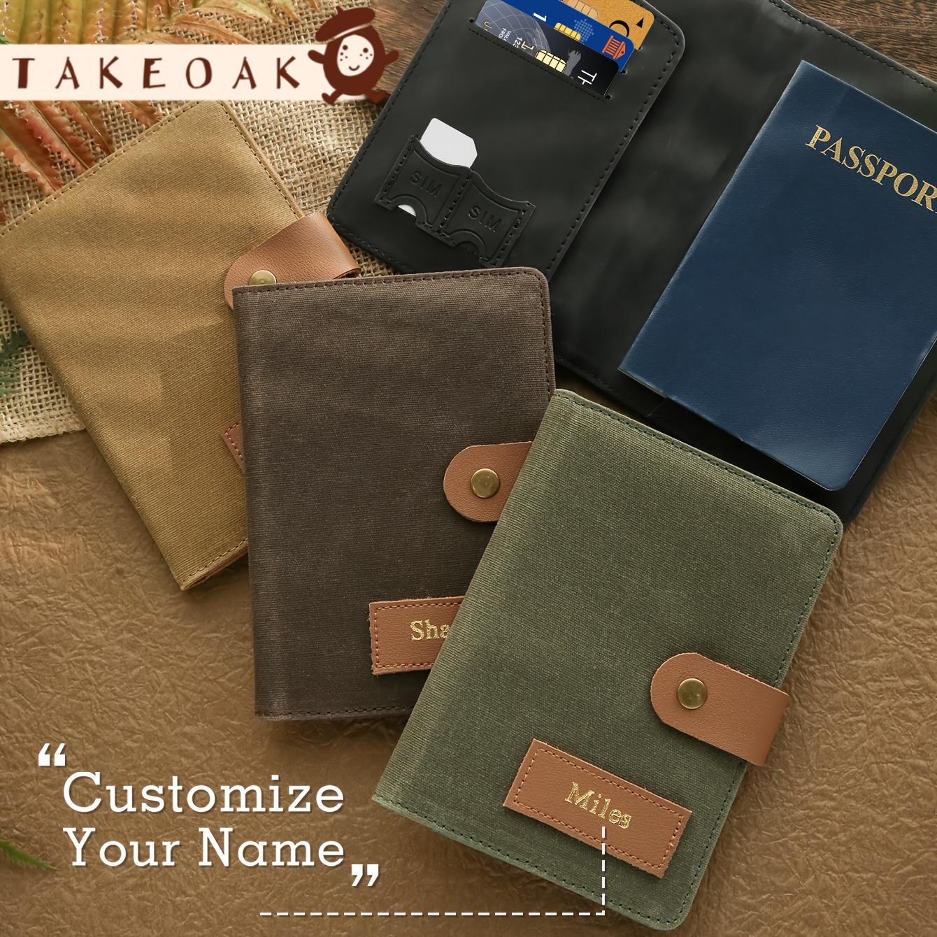 Outdoor Adventure Names - Porte-passeport personnalisé avec boucle chic, couverture