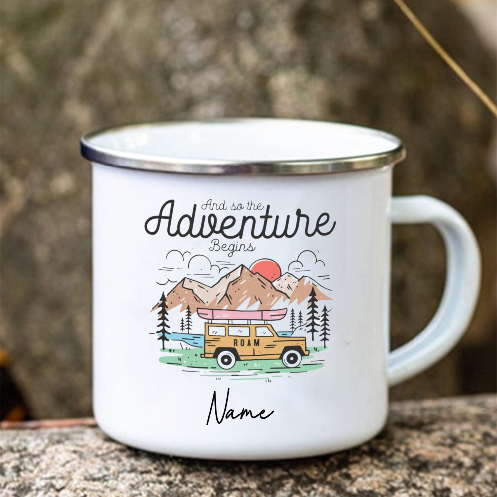 Tasses personnalisées en émail - Outdoor Adventure Names avis et prix
